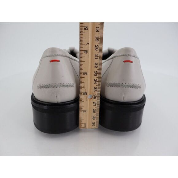 AEYDE Eryn Tassel Loafer Slip Up Size 40 9 Grey Leather Slip on Block Heel - Picture 7 of 13